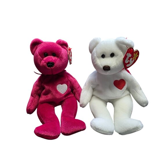 Valentino and Valentina Bears Valentine’s Day Ty Beanie Babies - Picture 2 of 8